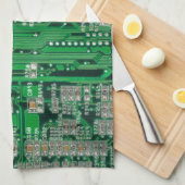 Circuit Board Painting Theedoek (Quarter Fold)