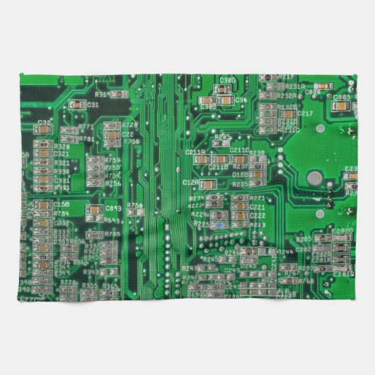 Circuit Board Painting Theedoek (Horizontaal)