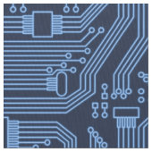 Circuit Board Pattern Blue ID245 Stof (Close Up)