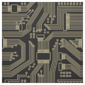 Circuit Board Pattern Gold ID245 Stof (Swatch)