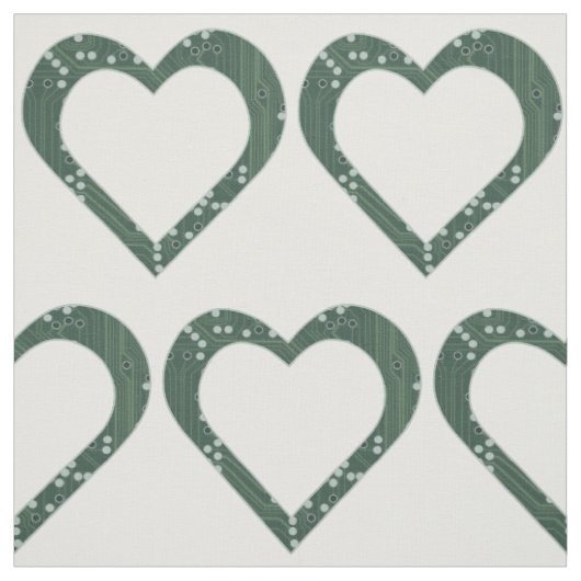 Circuit board Pattern Heart Stof (Swatch)