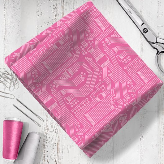 Circuit Board Pattern roze ID245 Stof