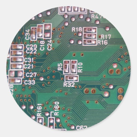 Circuit Board Round Sticker (Voorkant)