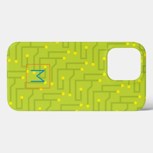 Circuit Board Tech INITIAAL groen spelplezier Case-Mate iPhone Case (Achterkant (horizontaal))