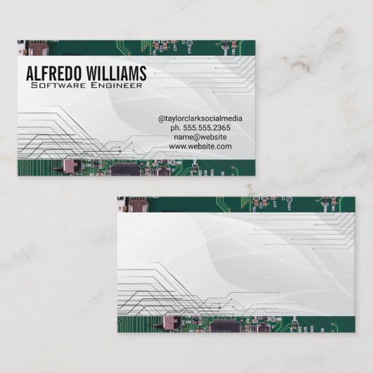 Circuit Board Tech | Softwareprogrammeur Visitekaartje (Voorkant / Achterkant)
