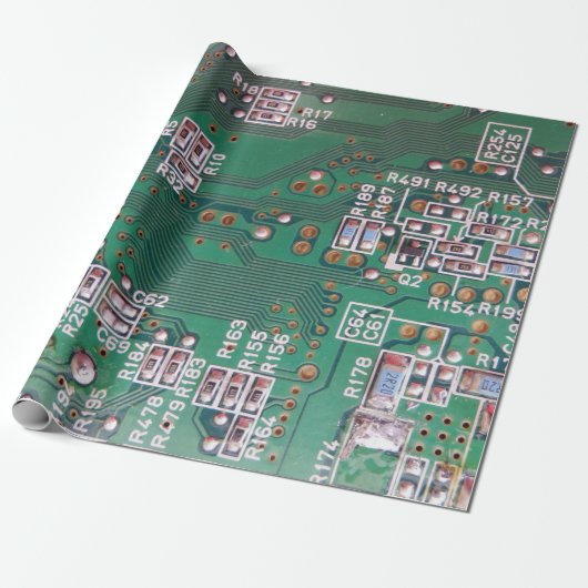 Circuit Board Wrapping Paper Cadeaupapier (Uitgerold)