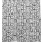 Circuit boards in zwart, wit en zilver douchegordijn (Voorkant)