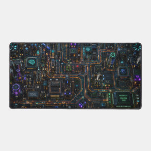 Circuit City – Futuristische Cyberpunk Uitgebreide Bureaumat