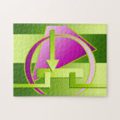 "Circuit Diagram" Digitale Art Print, limoengroen Legpuzzel (Horizontaal)