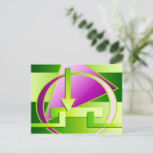 "Circuit Diagram" digitale kunstafdruk, kalkgroen Briefkaart (Staand voorkant)