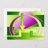 "Circuit Diagram" digitale kunstafdruk, kalkgroen Briefkaart (Voorkant / Achterkant)
