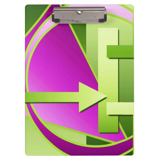 "Circuit Diagram" digitale kunstafdruk, kalkgroen Klembord (Voorkant)