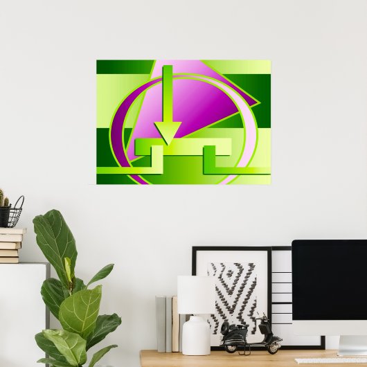 "Circuit Diagram" digitale kunstafdruk, kalkgroen Poster (Thuiskantoor)