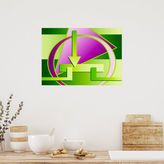 "Circuit Diagram" digitale kunstafdruk, kalkgroen Poster (Keuken)