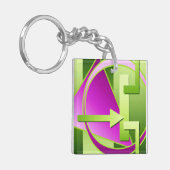 "Circuit Diagram" digitale kunstafdruk, kalkgroen Sleutelhanger (Voorkant Links)