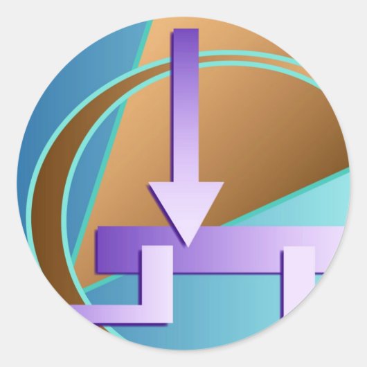 "Circuit Diagram" digitale kunstfoto Ronde Sticker (Voorkant)