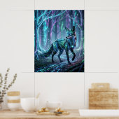 Circuit Fox Neon Forest Poster (Keuken)