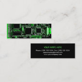 Circuit Green 2 business card template skinny Mini Visitekaartje (Voorkant / Achterkant)