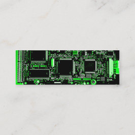 Circuit Green 2 business card template skinny Mini Visitekaartje