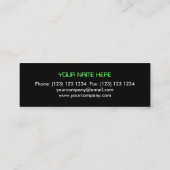 Circuit Green 2 business card template skinny Mini Visitekaartje (Achterkant)