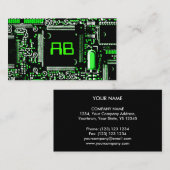Circuit Green 2 'Monogram business card sjabloon Visitekaartje (Voorkant / Achterkant)