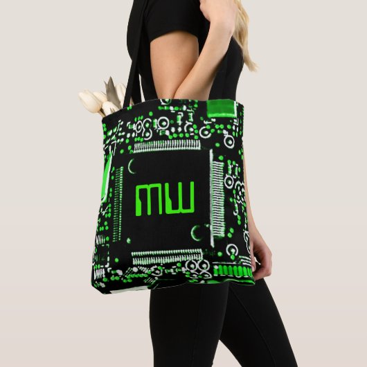 Circuit Green 2 Monogram canvas tas groen terug (Dichtbij)