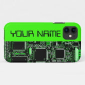 Circuit Green 2 "Naam" iPhone hoesje kant groen (Achterkant (horizontaal))