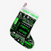 Circuit Green 2 Name stocking Kleine Kerstsok (Voorkant (Hangend))
