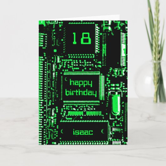 Circuit Green 'Age and Name' verjaardagskaart Kaart (Voorkant)