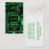 Circuit Green "PC repairs" visitekaartje wit (Voorkant / Achterkant)