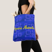 Circuit in Snoep Blauw Geometrisch Tote Bag (Dichtbij)