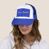 Circuit in Snoep Blue Geometric Trucker Hat Pet (In situ)