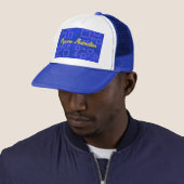 Circuit in Snoep Blue Geometric Trucker Hat Pet (In situ)