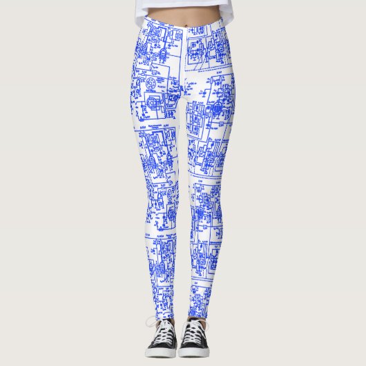 Circuit-Leggings (cyaan) Leggings (Voorkant)
