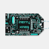 Circuit Light Blue 2 'Merry Xmas' blauw terug Cadeaulabel (Voorkant (Horizontaal))