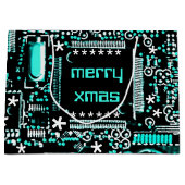 Circuit Light Blue 2 Merry Xmas groot Large Cadeautasje (Voorkant)