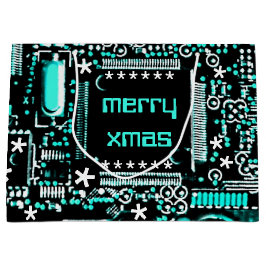 Circuit Light Blue 2 Merry Xmas groot Large Cadeautasje