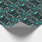 Circuit Light Blue 2 Merry Xmas inpakpapier (Hoek)