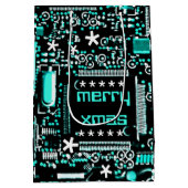 Circuit Light Blue 2 Merry Xmas medium Medium Cadeauzakje (Achterkant)