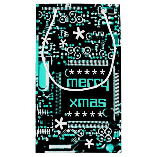 Circuit Light Blue 2 Merry Xmas small Klein Cadeauzakje (Achterkant)