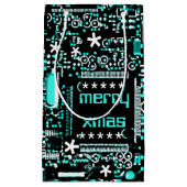 Circuit Light Blue 2 Merry Xmas small Klein Cadeauzakje (Voorkant)
