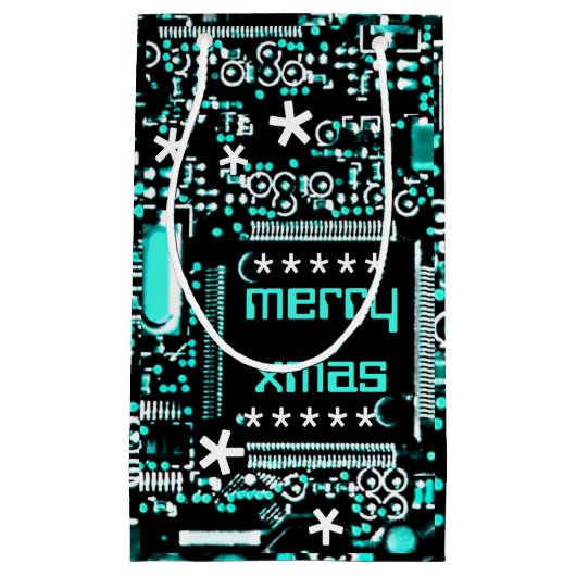 Circuit Light Blue 2 Merry Xmas small Klein Cadeauzakje (Voorkant)