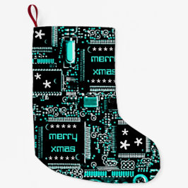 Circuit Light Blue 2 'Merry Xmas' tweezijdig Kleine Kerstsok
