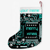Circuit Light Blue 2 Name met twee kanten Kleine Kerstsok (Achterkant)