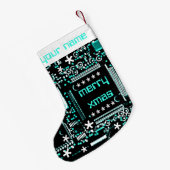 Circuit Light Blue 2 Name met twee kanten Kleine Kerstsok (Achterkant (Hangend))