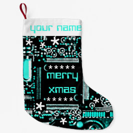 Circuit Light Blue 2 Name met twee kanten Kleine Kerstsok