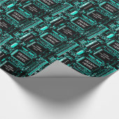 Circuit Light Blue 'Merry Xmas from...' cadeauomsl Cadeaupapier (Hoek)