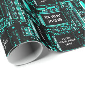 Circuit Light Blue 'Merry Xmas from...' cadeauomsl Cadeaupapier (Rol Hoek)