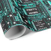 Circuit Light Blue 'Merry Xmas from...' cadeauomsl Cadeaupapier (Rol Hoek)