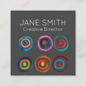 Circuit moderne kleurrijke creatieve industrie vierkante visitekaartje (Voorkant)